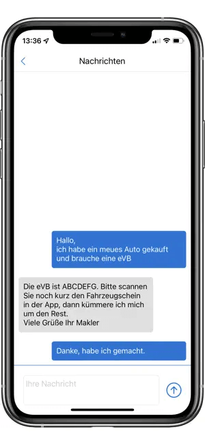 Versicherungsssafe Chat screenshot